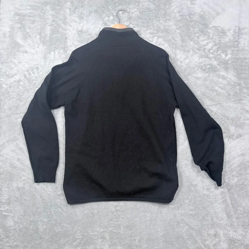 The North Face Quarter Zip Sweater Mens Large Black Cotton Wool Blend Gorpcore